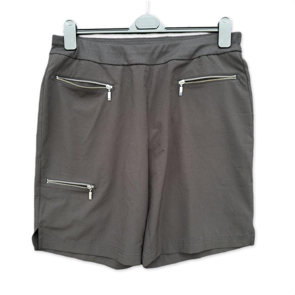 Chicos Zenergy Shorts Women Large Black Zipper Pocket Stretch Size 2 (US 12)